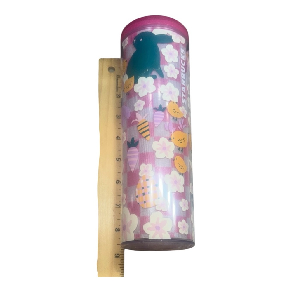 Starbucks Spring 2023 Easter Pink Bunny Floral Garden 16oz bottle tumbler *Read* - Picture 9 of 10